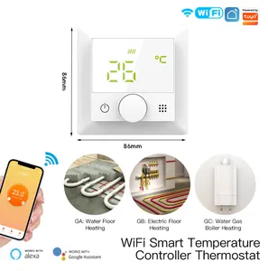 Hy510 Kamerthermostaat Led-Scherm Vloerverwarming Knop Bediening Wifi Tuya Ce Thermostaat Smart Home Voor Verwarming