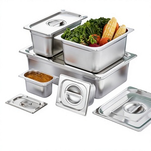 JJD Fábrica China, Bandeja GN de Acero Inoxidable 201/304 Personalizada 1/2 1/3 1/9, Bandeja para Helado Estilo Europeo Anti-Obstrucción para Restaurantes - Product Image 1