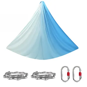 Bilink 5m Gradient couleur Premium fibre de polyester Aerial Silk Yoga Swing hamac set pour Antigravity Yoga