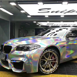 Film adhésif pour carrosserie automobile, couleur changeante au laser, chrome argenté électro-plaqué, vinyle, rouleau, vinilo automotriz - Product Image 3