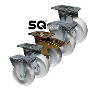 SQ Caster Hersteller 100mm/125mm/4 Zoll/5 Zoll industrielle weiße Nylon-Lenkräder für Schwerindustrie-Geräte