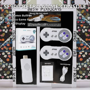 SF900 SNES pour <span class=keywords><strong>NES</strong></span> Console de jeu vidéo 5000 jeux intégrés pour sortie <span class=keywords><strong>HDMI</strong></span> 2.4G prise de contrôleur sans fil Console de jeu portable - Product Image 4