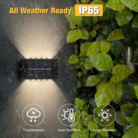 Lampe solaire murale bidirectionnelle 10 LED, 12 heures d'autonomie, étanche, pour extérieur, escalier, allée, cour, jardin, décoration