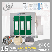 Cabine de peinture automobile 30 kW à chauffage électrique, portes en aluminium, certifiée CE, taille personnalisable, éclairage LED économe en énergie pour le bricolage automobile