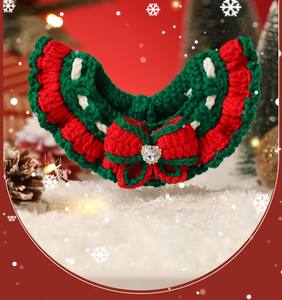 قابل للتعديل الحياكة الصوف الحيوانات الأليفة طوق القط مريلة وشاح لطيف قبعة عيد الميلاد الحيوانات الأليفة التبعي الشتاء وشاح الحيوانات الأليفة - Product Image 4