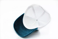 Chapeau de camionneur en velours personnalisé, 5 panneaux avec Logo, brodé en maille, bon marché, vente en gros