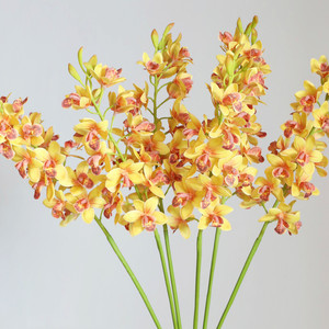 Orquídea Cymbidium de 80 cm con Recubrimiento de Látex, Flor Artificial Realista para Decoración de Fiestas y Hogar, Venta al Por Mayor - Product Image 1