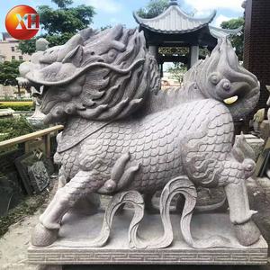 Дверь Сад ворота каменное украшение резьба Древние китайские легенды благоприятный зверь статуи большой цилин Kylin Скульптура - Product Image 3