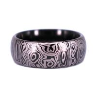 Kunden spezifische einzigartige Mokume Design Wolfram Ehering für Männer Mode Ringe