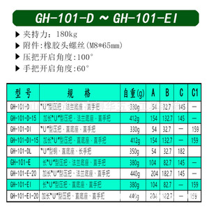 Vertical <b>Quick</b> <b>Clamp</b> Gh-101-E-20 Extended Pressure Bar Tooling Welding Fixing <b>Clamp</b> Carbon Steel Hot-Dip Galvanized - Product Image 2