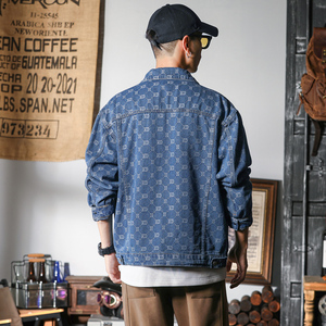 Giacca di Jeans Americana <span class=keywords><strong>Trendy</strong></span>, Stile High Street, Casual e Versatile, Lavabile, per <span class=keywords><strong>Uomo</strong></span> - Product Image 3
