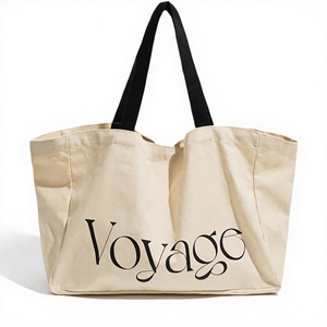 <span class=keywords><strong>Bolsa</strong></span> de Lona Grande con Cierre y Bolsillo, Diseño Personalizado con Logotipo y Letras, para Compras, para Hombres y Mujeres, Suministro Directo de Fábrica - Product Image 1