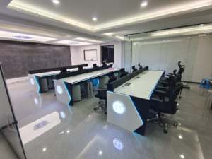 Modern Iron Extendable Command Center Security Console Monitoring Broadcasting Room Control Room <strong>Desk</strong> <strong>Unit</strong> for Office Building - Product Image 5