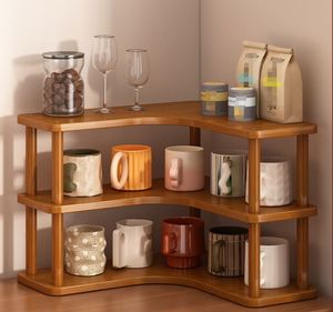 Étagère de rangement d'angle de bureau Maxfree en bois à trois niveaux, non pliable, de type vertical, multifonctionnelle pour articles divers et ateliers - Product Image 1