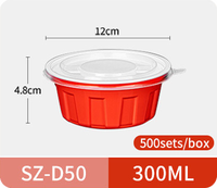 Bol à soupe rond jetable de haute qualité avec double couleur et couvercle transparent, compatible micro-ondes