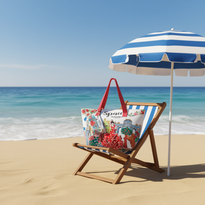 Sac de plage à imprimé numérique, motif beauté et architecture, 56x36x17cm, avec petit sac fourre-tout pour femme, thème Espagne - Product Image 3