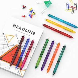 Custom Logo Gel Ink Pen Bule Plastic Erasable Pen Set with Eraser - Product Image 2