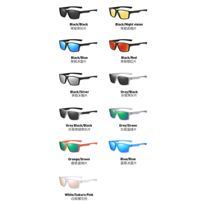 Hợp thời trang thể thao ngoài trời Kính mát với tầm nhìn ban đêm khung nhỏ màu xám/Màu xanh/trắng PC Chất liệu ống kính phân cực cho lái xe/cưỡi - Product Image 4