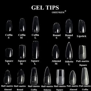 Faux ongles français en forme de cercueil, 500 pièces/boîte, ovale, Stiletto, amande carrée, Gel à tremper, capsules américaines - Product Image 6