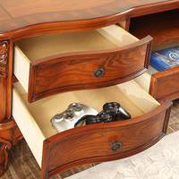 Meuble TV de salon multi-tailles, meuble TV classique en bois massif avec tiroirs, OEM acceptable, meubles de villa, table TV en bois