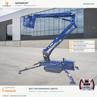 Nacelle élévatrice araignée sur chenilles Kubota à moteur diesel, hauteur de travail 10-24m, articulée, télécommandée proportionnelle