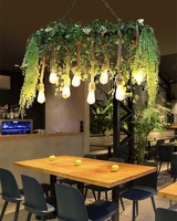 Lampe Inspirée de la Nature Décoration d'intérieur Restaurant Mariage corde de chanvre rétro style industriel plante Led Lustre Suspension