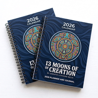 Agenda personnalisé 2026 avec impression, reliure spirale double Wire-O, vente en gros, calendrier 13 mois, journal, plastification, couverture souple A5