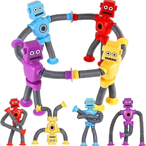Hot <b>Led</b> Light up Suction Twisted Ever-Changing Decompression Fidget Pop <b>Tube</b> Robot Squeeze Toys for Kids - Product Image 1