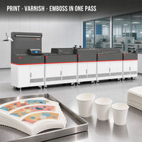 Machine d'impression numérique à alimentation par feuilles, vernissage et gaufrage pour gobelets et bols en papier, imprimante jet d'encre de qualité alimentaire 1600 dpi