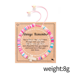 Cross Polymer Clay <b>Bracelet</b> Adjustable <b>Rope</b> Unisex Gift Jewelry Yiwu Origin - Product Image 4