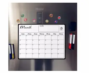 Kalender Bulanan Magnetik Penghapus Kering Perencana Papan Tulis Magnet Kulkas