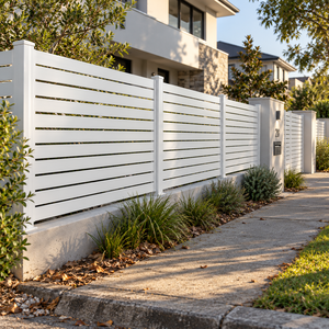 Paneles de Cerca de Privacidad de Aluminio con Lamas Horizontales, Tamaño Personalizado OEM, Recubrimiento en Polvo, Suministro Directo de Fábrica para Jardín, Villa, Balcón - Product Image 1