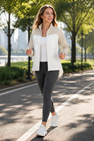 Veste zippée intégrale légère et respirante pour femme, protection solaire UV UPF50+, color-block, séchage rapide, col montant, coupe longue