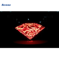 Cabina de DJ de pantalla LED de fachada con forma de diamante creativa 3D con fachada LED innovadora para imágenes mejoradas