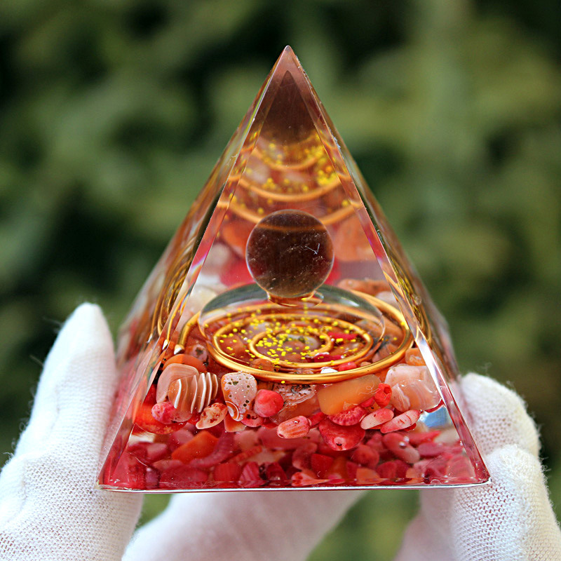 Bola de té en espiral, coral rojo.