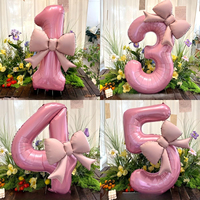 Ballons gonflables en forme de chiffres roses de 40 pouces pour filles, princesse, ballons en feuille d'aluminium de haute qualité, grand ballon rose joyeux anniversaire