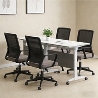 Table de formation scolaire multifonctionnelle longue, à assemblage libre, avec plateau rabattable, pliable et réversible, sur roulettes