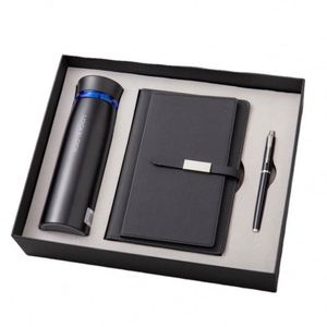 <b>Cute</b> A5 PU Leather Diary in Luxury Style with USB <b>Notebook</b> Graph Organizer Gift Set Corporate Gifts in Pen Colors Inside Box - Product Image 1