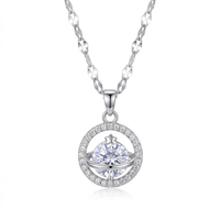Collier en acier inoxydable plaqué argent avec pendentif planète Saturne, incrustation de zircone étincelante, charme céleste, chaîne à maillons pour femmes