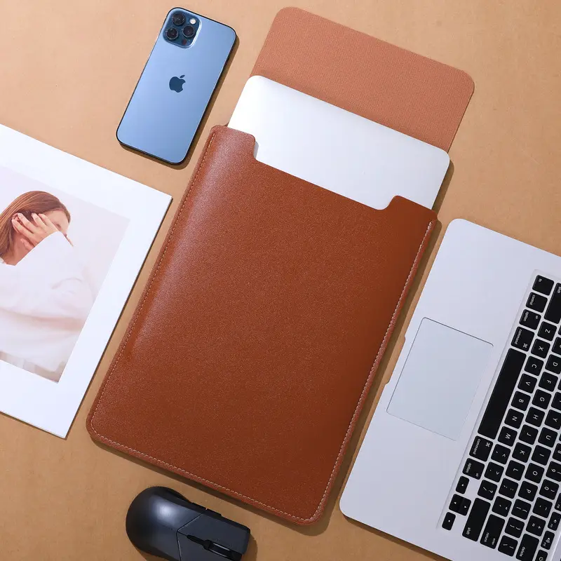 Fabriek Sleeve Case Voor Macbook Ultra Slim Pu Leather Spill-Proof Beschermende Tas Pouch Case, 13 Inch Laptop Sleeve Case
