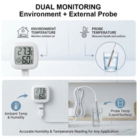 Capteur d'humidité et de température Tuya Zigbee avec sonde externe, thermomètre LCD pour la surveillance de la maison intelligente via l'application, pour réfrigérateur