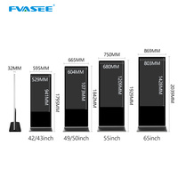 Sistema de ventana de pantalla táctil de señalización Digital Android Wifi de 55 pulgadas 6mm para software de publicidad de alta definición Schaufenster