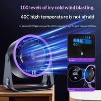 Nouveau ventilateur de bureau sans pales à affichage numérique USB portable, 100 vitesses, turbine haute vitesse, mini ventilateur portatif, moteur sans balais