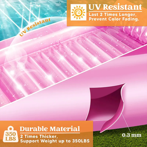 Tùy Chỉnh Bền PVC Inflatable Nổi Nước Giường Nệm Với Gối Nhựa Nổi Giường Cho Bơi Nước Hoạt Động - Product Image 4