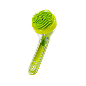 <b>Pet</b> Bathing <b>Brush</b> Silicone Massage <b>Brush</b> For Cats And Dogs With Liquid Dispenser 4D Grip - Product Image 2
