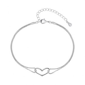 Bracelet Dylam personnalisé en forme de petit cœur, en argent sterling 925, chaîne fine pour femmes et adolescentes - Product Image 1