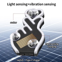 Lumière ambiante triangulaire solaire universelle pour voiture - Geste du doigt en forme de cœur, lumière néon USB pour la modification intérieure