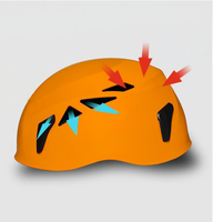 Casque de sécurité d'escalade en ABS haute résistance avec lampe LED, léger, réglable, design à fentes pour les travaux de sauvetage et l'alpinisme