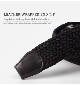 Robe pour hommes avec logo personnalisé <span class=keywords><strong>Ceinture</strong></span> élastique tricotée en polyester pour le golf sportif avec boucle en alliage à ardillon - Product Image 6