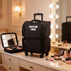 Trousse de Maquillage Professionnelle à Roulettes Grande Capacité pour Artistes Maquilleurs – Organisateur de Pinceaux et Cosmétiques – Sac de Rangement de Voyage à Roulettes – Meilleures Ventes - Product Image 1